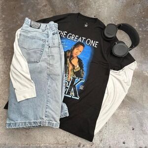 Black WWE the great one the‎ rock tee y2k sports wrestling size L